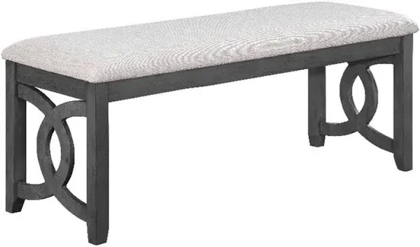 New Classic Furniture Gia Upholstered Dining Bench, Cherry Brown