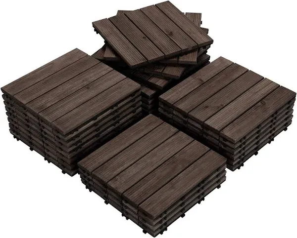 Yaheetech 27pcs Wood Flooring Tiles for Patio