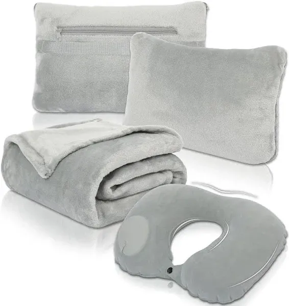 VOTOWN Home Travel Blanket and Pillow Set