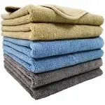 Microfiber Cleaning Towel (16x24, 6 Pack, Professional, Blue,Camel,Gra<wbr/>y)