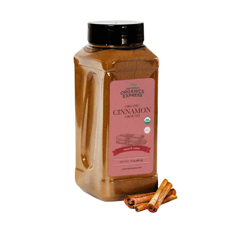 Hqoexpress | Organic Ground Cinnamon | 17 oz. Chef Jar