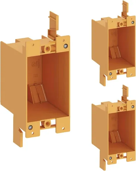 Inlight Single Gang Electrical Outlet Box, 14 Cubic Inch Junction Box, Old Work Box, UL Listed, 3-Pack, IN-0501-4-3