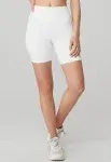 Alo Yoga High Waist Biker Shorts - White