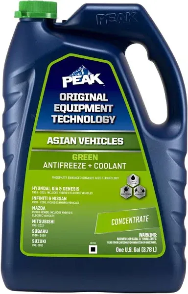 Peak Oet Extended Life Green Antifreeze/Coolant Concentrate for Asian Vehicles