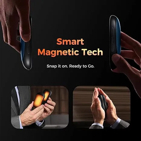 OCOOPA AI Smart Magnetic Double-Sided Heating Hand Warmers Rechargeable 2 Pack,10000mAh Electric Heater, Larger Warming Surface, 4 Heat Levels, Max 136°F, Men Gifts for Christmas,UT3 PRO