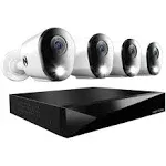 Night Owl - 12 Channel 4 Camera Wired 2K 1TB DVR Security System with 2-Way Audio - White