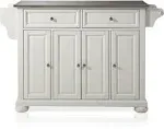 Crosley Alexandria Stainless Steel Top Kitchen Island, White