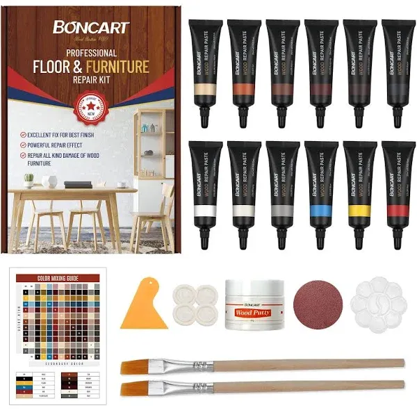 Wood Furniture Repair Kit Wood Filler-Repair Scratch, Cracks, Hole, Discoloration for Wooden Door, Floor, Table, Cabinet -Restore Any Wood, Cherry, Walnut