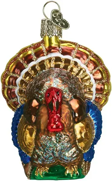 Old World Christmas &#034;Tom Turkey&#034; Glass Ornament &amp; Gift Box ~~  NEW