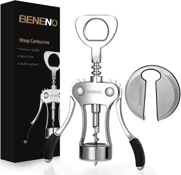 Elegant Wing Corkscrew with Stainless Steel Foil Cutter - Perfect Wine Gift