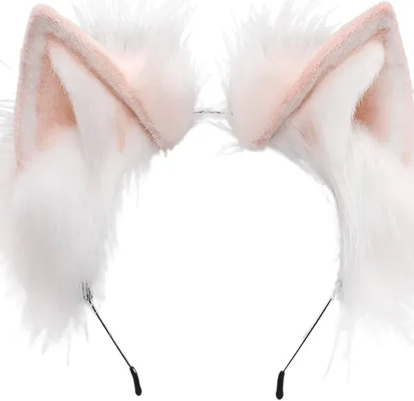 Handmade Fur Fox Wolf Cat Ears Headwear Women Men Cosplay Costume Party Cute ...