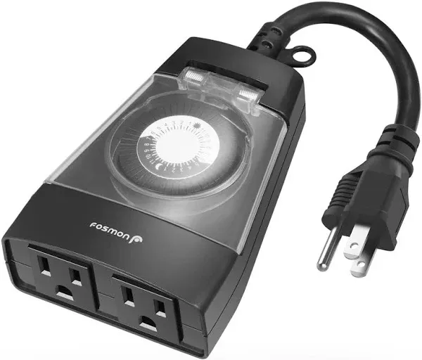 Fosmon Dual Outdoor Timer Outlet