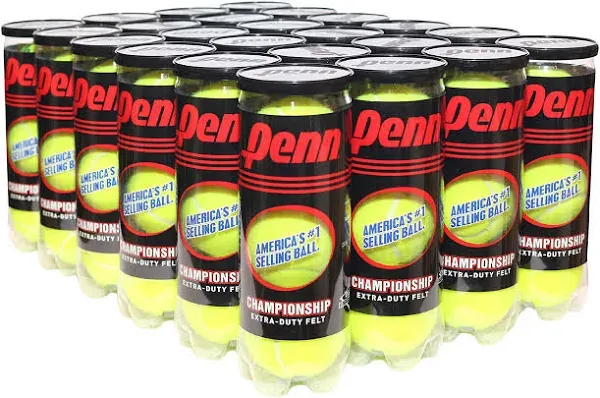 Championship Tennis Balls - Extra Duty Felt Pressurized Tennis Balls - (2 Cans, 6 Balls) - New