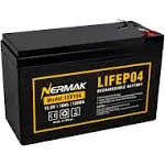 NERMAK 12V 10Ah Lithium LiFePO4 Deep Cycle Battery, 2000+ Cycles Rechargeable Battery for Solar/Wind Power, Small Ups, Lighting, Power Wheels, Fish