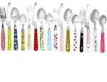 Mix &amp; Match Stainless Steel Cutlery Set with Multicolored Handles / 16 pieces