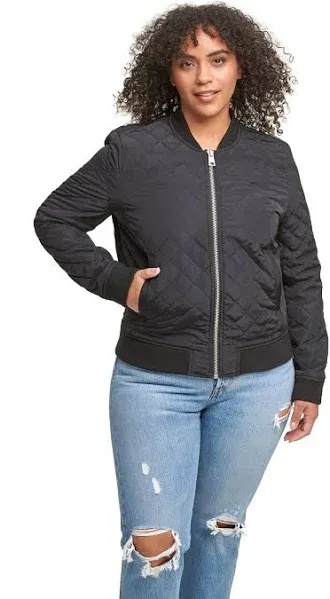 Levi's Plus Size Trendy Diamond Quilted Bomber Jacket - Black - Size 4X