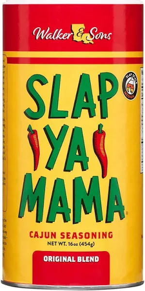 Slap Ya Mama All Natural Cajun Seasoning from Louisiana, Original Blend, MSG Free and Kosher, 8 Ounce Can, Pack of 2 with recipe card