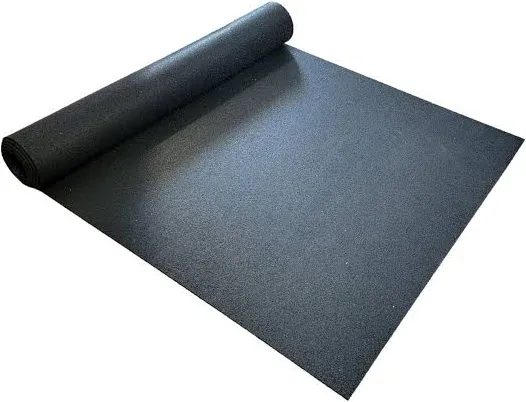 6 ft. x Black Rubber Fitness Utility Mat