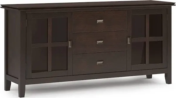 Pemberly Row Wood 60" WD Sideboard Buffet in Dark Chestnut Brown