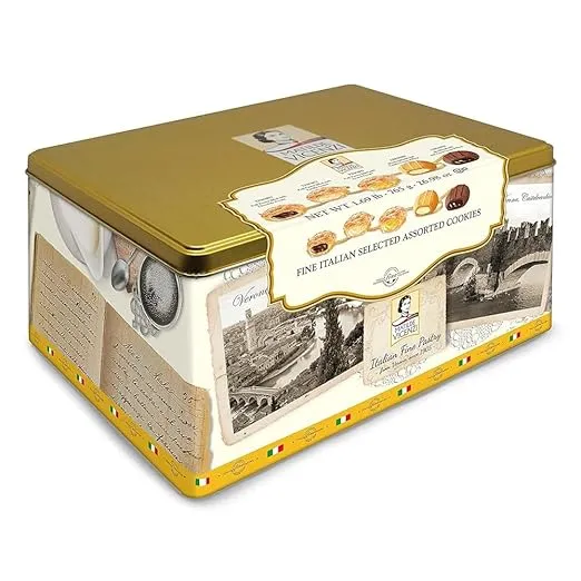 Matilde Vicenzi Verona Cookie Tin - Gourmet Italian Cookies Assortment in Individually Wrapped Trays - Pastries & Bakery Dessert Gifts - Puff Pastry, Assorted Cookies in Italian Design Gift Tin 27oz (765g)