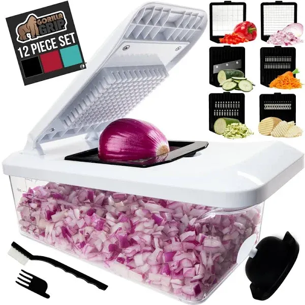 Gorilla Grip Heavy Duty 12-in-1 Vegetable Chopper/S,