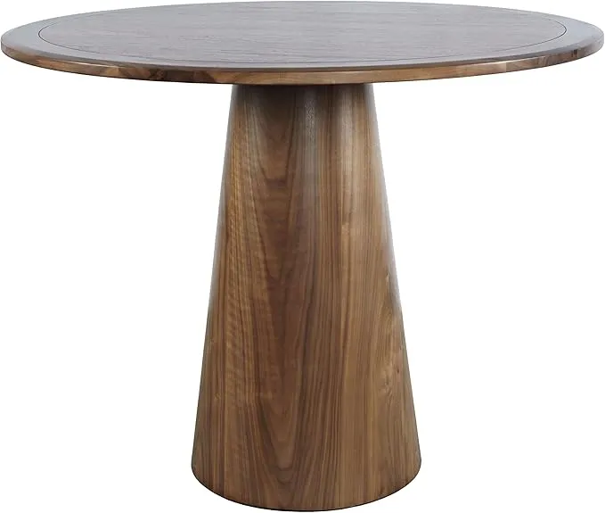 Jofran Nash Mid-Century Modern 45" Round Pedestal Counter Height Dining Table, Walnut