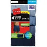 Hanes 7460VT Men's Tagless Boxer Briefs with ComfortSoft Waistband 2-Pack - Assorted Solids - XL