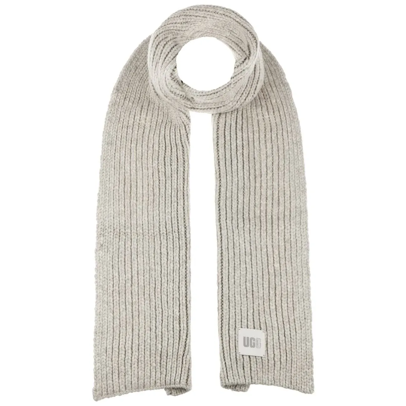 UGG Women&#039;s Chunky Rib Knit Scarf, Light Grey, One Size