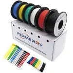 Fermerry 20 AWG Stranded Wire Spool 100ft Each 6 Colors Flexible 20 Gauge Silicone Hook Up Wire Kit Electrical Tinned Copper Wire