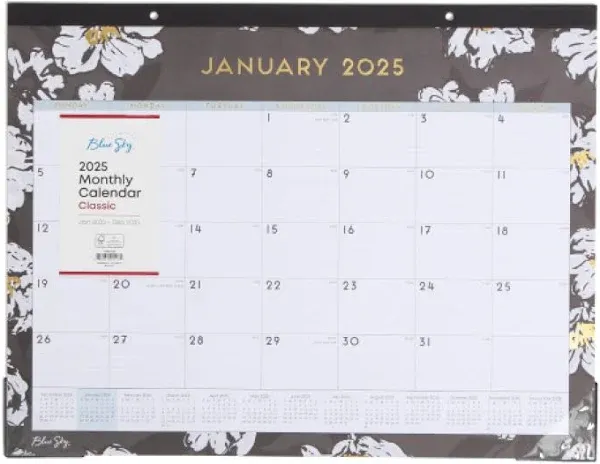 Blue Sky Monthly Desk Pad Planning Calendar