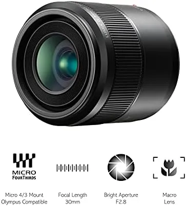 Panasonic LUMIX G MACRO LENS, 30MM, F2.8 ASPH, MIRRORLESS MICRO FOUR THIRDS, MEGA OPTICAL I.S, H-HS030 (USA BLACK)