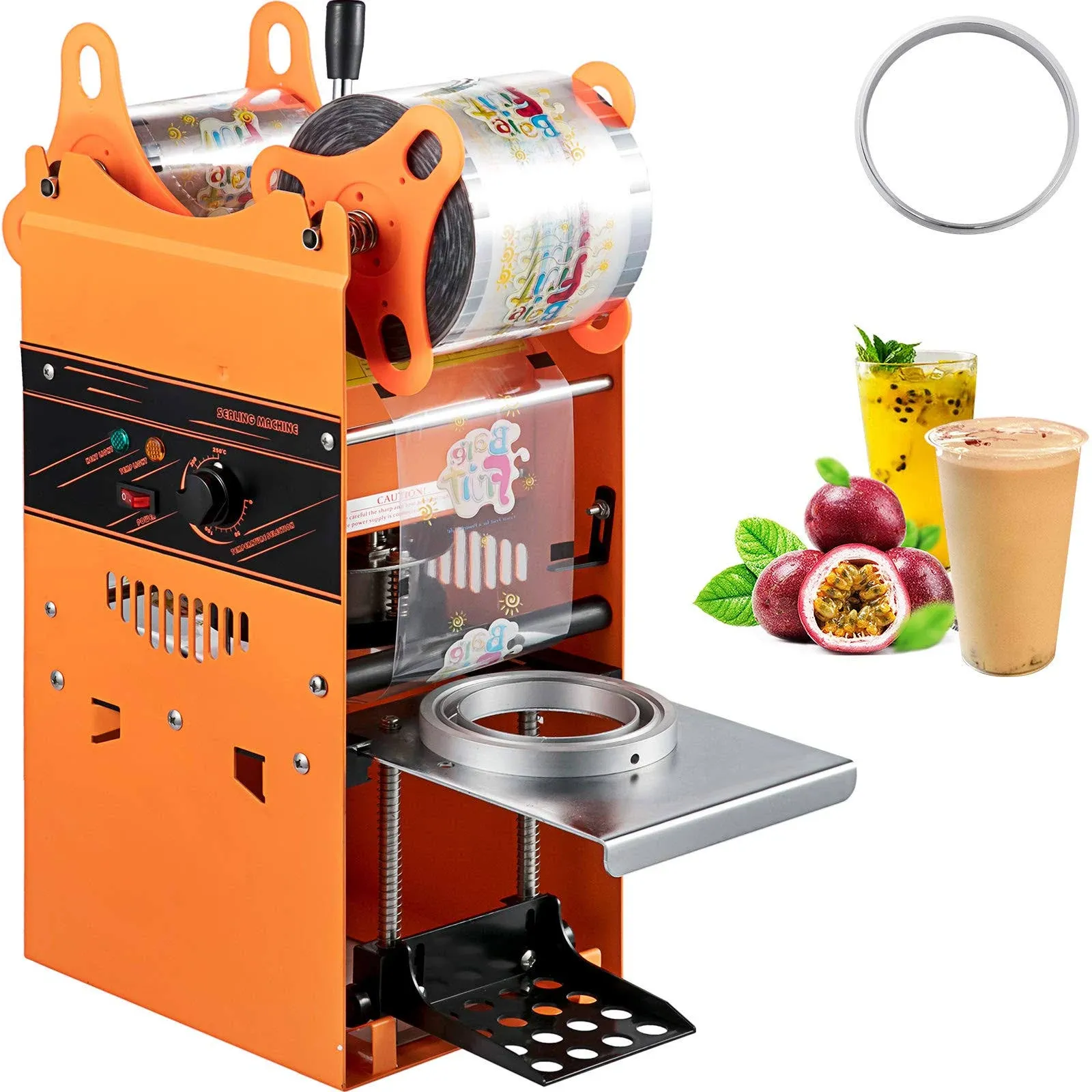 Manual Tea Cup Sealer Machine, 300-500 Cup/h Manual Boba Tea Sealer Machine,...