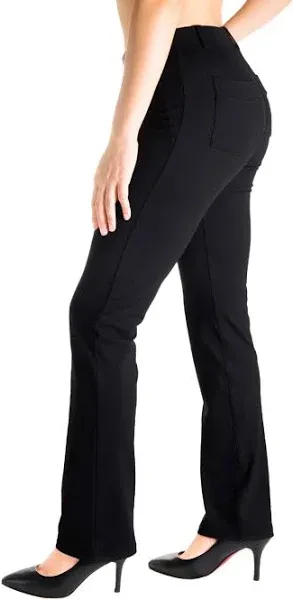 Yogipace Women's Belt Loops Straight Leg Yoga Dress Pants