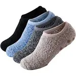 SKOLA 4/6 Pairs Cozy Winter Fuzzy Women Socks Grip Slippers Fluffy House Non Skid Microfiber Socks