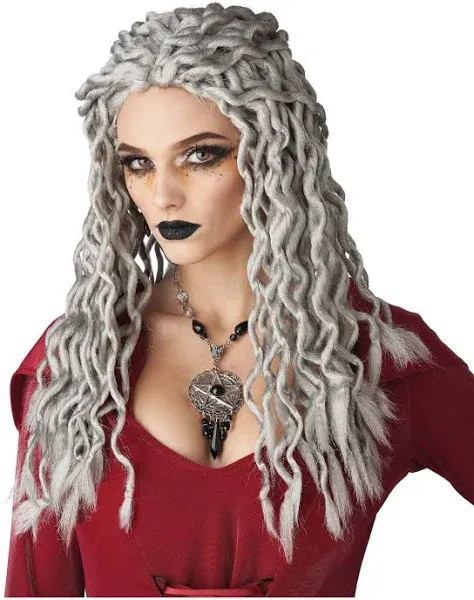 California Costume Gray Crinkle Dreads Curly Wig Adult Women Accessory 7021-204