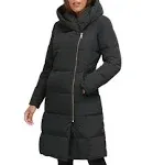 Cole Haan Signature Women’s Hooded  Asymmetrical Zip Down Puffer Jacket Black M