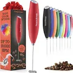 Peach Street Powerful Handheld Milk Frother, Mini Milk Foamer, Battery Operated (Not Included) Stainless Steel Drink Mixer for Coffee, Lattes