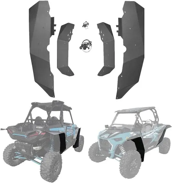 MudBusters 2014+ Front Kit Polaris RZR XP 1000 and XP Turbo Max Coverage Fender Flares