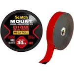 Scotch Extreme Mounting Tape, 1" x 11.1 yds, Black