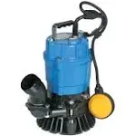 Tsurumi HSZ2.4S; Float Operated semi-Vortex Submersible Trash Pump w/Agitator, 1/2hp, 115V, 2" Discharge