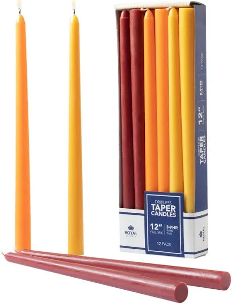 Royal Imports Unscented Taper Candles, Tall Elegant Premium, Dripless &amp; Smokeles