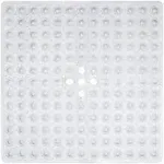 ENKOSI Square Shower Mat Non Slip - 21x21 Shower Stall Mat - Small Shower Mat - Clear Shower Mat with Drain Hole in Middle - Stand Up Shower Mat - Shower Anti Slip Mat - Square Bath Mat (21x21 Clear)