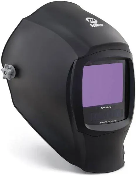 Miller 289714 Digital Infinity Welding Helmet (Black) - Auto-Darkening Welding Helmet with Clearlight 2.0 Technology - Welding Hood Protects Eyes, Neck, & Face - Welding Mask with 13.4 sq. in. View