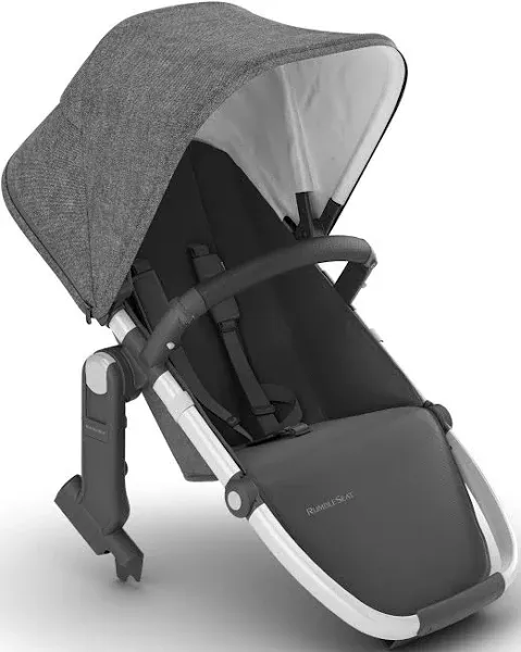 UPPAbaby RumbleSeat V2+ Second Lower Seat/Compatible with Vista V2 and Vista V3 / Adapters, Bumper Bar, Bug Shield Included/Stella (Grey Brushed Mélange/Silver Frame/Chestnut Leather)