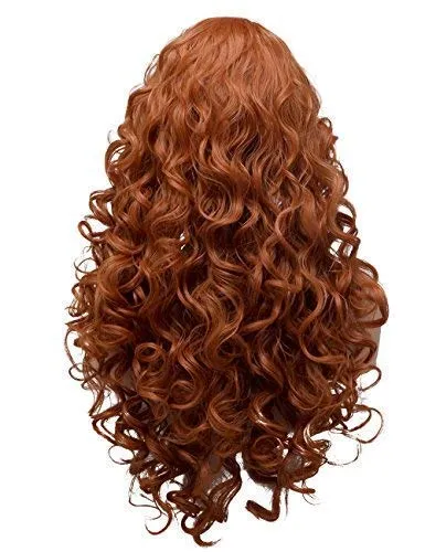 BESTUNG Long Fox Red Hair Curly Wavy Full Head Halloween Wigs for Women Cosplay Costume Party Hairpiece (130A-Fox Red)