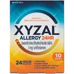 Xyzal Allergy 24Hr, Original Prescription Strength, 5 mg, Tablets - 10 tablets