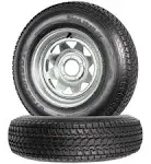 eCustomrim 2-pk Trailer Tire On Rim ST205/75D14 2057514 F78-14 5 Lug Spoke Wheel Galvanized