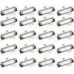 20-Pack Mountable Clipboard Clips with Screws - 4 Inch Metal Clamp with Rubber G