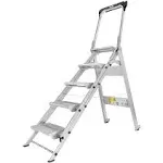 Xtend + Climb Wt-5 5 Steps, Aluminum Step Stool, 375 Lb. Load Capacity, Silver