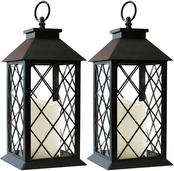 Bright Zeal 2-Pack 13.5" Vintage Candle Lantern